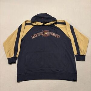 Mecca Jeans‎ Hoodie Navy Blue Y2K Embroidery Old School Fall Casual Size XL